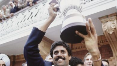 Kapil Dev with Trophy